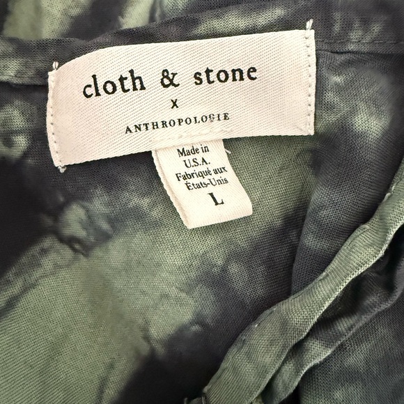 Anthropologie Cloth & Stone Green and Navy Tie Dye Jumpsuit - Picture 6 of 6